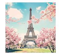 The Eiffel Tower Background Paris Cityscape Outdoor Vacation Theme Photography Backdrop Exquisite Leaves Green Grass Backdrops Travel Wedding Decor Lover Children Adults Studio Prop 5x3ft