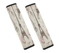 The Eiffel Tower Car Seat Belt Cover Soft Comfortable Shoulder Seatbelt Pads Cover Seat Belt Pad for Suitable for Car Interior Accessorie
