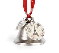 The Eiffel Tower Christmas Bells Ornaments, Hanging Iron Jingles Decoration - Elegant Jingle Bell Ornament for Tree, Home, Festive Decor
