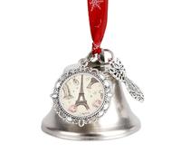 The Eiffel Tower Christmas Bells Ornaments, Hanging Iron Jingles Decoration - Elegant Jingle Bell Ornament for Tree, Home, Festive Decor
