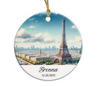 The Eiffel Tower France Christmas Tree Hanging Ornament Beautiful Tree Decorations With Gold String Xmas Pendant For Keepsake Office Party
