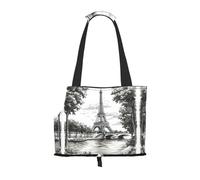 The Eiffel Tower in Paris print Puppy Carrier Walking Dog Bags Pets Dogs Carrier Bags for small Dogs and Cat and Rabbit