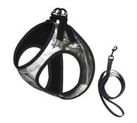 The Eiffel Tower in Paris printing Dog Harness with Leash Set, Step-in Breathable Puppy Cat Dog Vest, No Pull Adjustable Puppy Harness