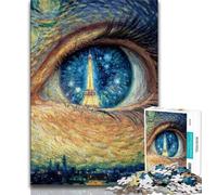The Eiffel Tower in The Eyes Jigsaws Puzzles 1000 Pieces for Teenagers Gifts,Stress Reliever Difficult Challenge Enhance Love between Couples 50x75cm