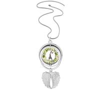 the Eiffel Tower Paris France Illustration Pendant Angel Wings Rotating Necklace Jewelry