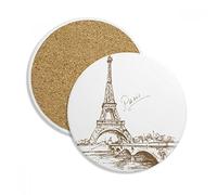 The Eiffel Tower Paris France Stone Drink Ceramics Coasters for Mug Cup Gift 2pcs