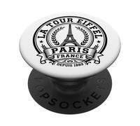 The Eiffel Tower Since 1889 Paris France Black Print PopSockets Adhesive PopGrip