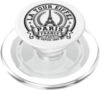 The Eiffel Tower Since 1889 Paris France Black Print PopSockets PopGrip for MagSafe