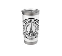 The Eiffel Tower Since 1889 Paris France Black Print Stainless Steel Insulated Tumbler