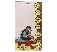 The Eight of Pentacles: 156 College Ruled Lined Pages (78 leaves), 5x8 Notebook, Journal, Diary, Planner featuring image of The Eight of Pentacles Tarot card