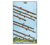 The Eight of Wands: 156 College Ruled Lined Pages (78 leaves), 5x8 Notebook, Journal, Diary, Planner featuring image of The Eight of Wands Tarot card