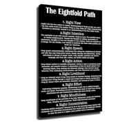 The Eightfold Path Poster Buddhist Philosophy Quote Mindfulness Teaching Wall-Art for Room Yoga Studio Decor(Unframed,16x24inch(40x60cm))