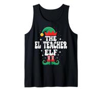 The EL Teacher Elf Funny Christmas Matching Family Group Tank Top