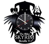The Elder Scrolls V: Skyrim Vinyl Clock - Skyrim Video Game Vinyl Records Wall Art Room Decor Handmade Decoration Party Supplies Theme - Best Original Present Gift Idea - Vintage And Modern Style