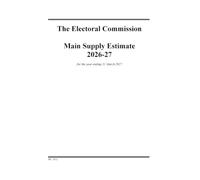 The Electoral Commission Main Supply Estimate 2026-27 for the year ending 31 March 2027 (House of Commons Paper) HC 1812