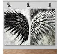 The elegant black and white photo background with angel wings is suitable for studio photography and photo scenes 440x300CM