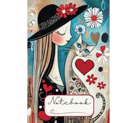 The Elegant Muse & Her Clever Cat - The Fond Essence of Modern Folk: A Whimsical Folk Art Notebook for Creative Souls - Lined Journal for Writing, , Sketching & Dreaming