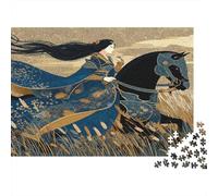 The Elegant Queen Rides A Black Horse in ArmorJigsaw Puzzles 1000 Pieces for Adults Puzzle Educational Games