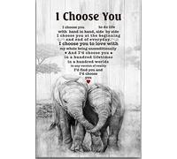 The Elephant I Choose You To Do Life With Hand Hand Side By Side Funny Vintage Metal Sign Poster 8X12 Inches