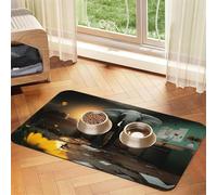 The Elephant in The Room Pet Feeding Mat Dog Cat Eating Food Absorbent Leather Tablecloth for and Water Bowl Waterproof No Stains Quick Dry Non-Slip 23.62 * 15.75IN