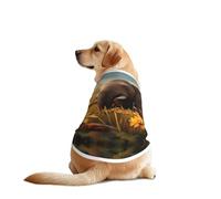 The Elephant in The Sunflower Field Dog Shirt Vest Dog Clothes- Breathable Cooling for Big Dogs, Sun Protection Comfort Wear for Golden Retriever, Husky, Alaska Outdoor Activities 5X-Large