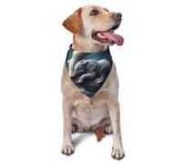 The Elephant On The Moon Printed Graphic Pet Triangle Scarf For Dogs & Cats, Adjustable Cute Pet Bandana For & Photo Shoots