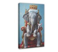 The Elephant on The Throne Canvas Poster Wall Art Decor Print Picture Paintings for Living Room Bedroom Decoration 20x30inch(50x75cm)