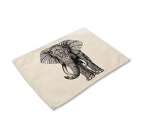 The Elephant Table Placemats Cotton Linen Place Mat Heat Animal Sketch Resistant Insulation for Kitchen and Dining Room Fine Craftsmanship Clever
