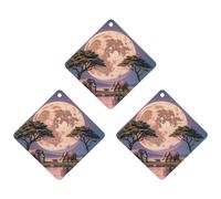 The Elephant Walks Car Air Freshener, 3 Pcs Rhombus Hanging Air Freshener Cards, Long Lasting Fragrance Scented Cards for Car, Home, Office Black-style