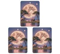 The Elephant Walks Car Air Freshener, 3 Pcs Square Hanging Air Freshener Cards, Long Lasting Fragrance Scented Cards for Car, Home, Office White-style