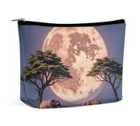The Elephant Walks Makeup Bag for Women Portable Cosmetic Waterproof Pouch Aesthetic Handheld Travel Work