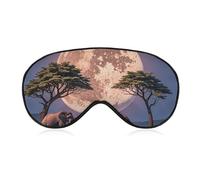 The Elephant Walks Sleep Mask with Adjustable Strap, Breathable Sleep Masks for Women Men, Soft Eye Mask for Side Sleepers, Travel, Office Nap, Airplane & Blocking Light