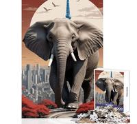 The Elephants Rule Jigsaw Puzzles for Adults 1000 Piece Gifts For Birthdays Precision Cutting DIY Toys Suitable for Ages 14 And Up (38x52cm)