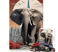 The Elephants Rule Jigsaws 1000 Pieces for Adults Brain Challenge Toy Peaceful Time Clear Cut Art Collectible (38x52cm)