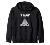 The Elevator Is Broken -Fun Sobriety Anniversary AA NA Sober Zip Hoodie