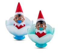 The Elf on the Shelf Frost Pips Mini Blooms with Frost Flower Cradle | Elf Baby Girl and Boy with Brown Eyes | Mini Elf Decorations for Kids | Frost Pips Collection of 2