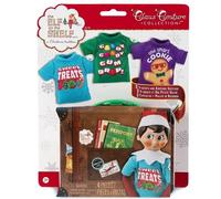 The Elf on the Shelf Sweet Treats Tees Claus Couture Clothes Set for your Scout Elf - Accessories include a Collectible Tin Suitcase Prop with a Trio of Elf-Sized T- Shirts
