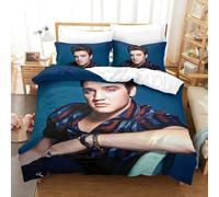 The Elvis 3D Printed Duvet Cover Set Quilt Cover 2 Pillowcases Comforter Cover Soft Microfiber with Zipper Closure 3 Pcs for Adults Kids Super King(260x220cm)