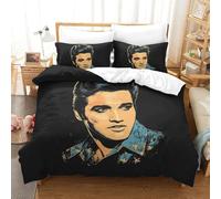 The Elvis 3D Printed Duvet Cover Set Quilt Cover with 2 Pillow Cases Bedding Set Included Machine Washable with Zipper Closure 3 Pcs for Children's And Adults Super King(260x220cm)