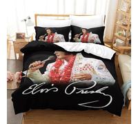 The Elvis 3D Printed Duvet Cover Set Quilt Cover with 2 Pillow Cases Comforter Cover Hypoallergenic with Zipper Closure 3 Pcs for Boys Girls Kids Youth Teens Super King(260x220cm)