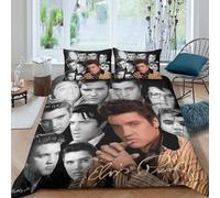 The Elvis 3D Printed Duvet Cover Set Quilt Cover with 2 Pillow Cases Comforter Cover Hypoallergenic with Zipper Closure 3 Pcs for Boys Girls Kids Youth Teens King(220x240cm)