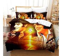 The Elvis 3D Printed Duvet Cover Set Quilt Cover with 2 Pillow Cases Comforter Cover Included Machine Washable with Zipper Closure 3 Pcs for Children's And Adults Single(140x200cm)
