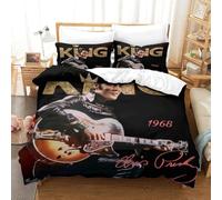 The Elvis 3D Printed Duvet Cover Set Quilt Cover with 2 Pillow Cases Comforter Cover Included Machine Washable with Zipper Closure 3 Pcs for Adults Kids Super King(260x220cm)