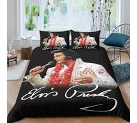 The Elvis 3D Printed Duvet Cover Set Quilt Cover with 2 Pillow Cases Comforter Cover Soft Microfiber with Zipper Closure 3 Pcs for Children's And Adults King(220x240cm)