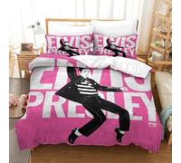The Elvis Duvet Cover Set 3D Printed Quilt Cover with 2 Pillow Cases Bedding Set Hypoallergenic with Zipper Closure 3 Pcs for Children's And Adults Super King(260x220cm)
