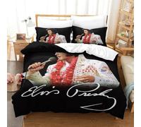 The Elvis Duvet Cover Set 3D Printed Quilt Cover with 2 Pillow Cases Comforter Cover Soft Microfiber with Zipper Closure 3 Pcs for Children's And Adults Single(140x200cm)