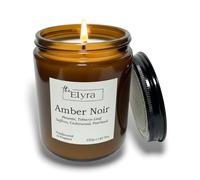 The ELYRA Amber Noir Scented Candle - 50 Hour Burn | Pimento, Cedarwood, Patchouli & Vanilla | Luxury Masculine Soy Wax Candle for Christmas, Home Fragrance & Gift for Her/Him