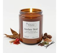 The ELYRA Amber Noir Scented Candle - Luxury Masculine | Pimento, Cedarwood, Patchouli & Vanilla | 40H Long Burn Hand Poured Soy Wax | Intense Relaxation & Meditation, Special Occasions