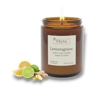 The ELYRA Lemongrass | Scented Candle - Long Burning 40 Hour Burn | Lemon, Lime, Ginger & Cedar | Hand Poured | Citrus Luxury Soy Wax Candle for Elevated Home Ambience, Relaxation & Special Occasions