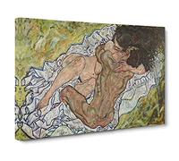 The Embrace By Egon Schiele Canvas Print | Gallery Wrapped 30mm Frame Wall Art | 30x20 inches | Ready to Hang | Classic Picture | Living Room Bedroom Lounge Office